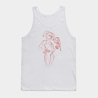 Jokers girl sketch red Tank Top